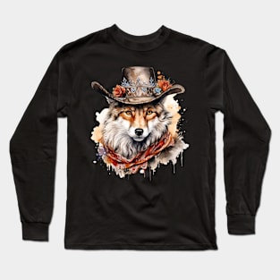 Watercolor Boho Fox #2 Long Sleeve T-Shirt